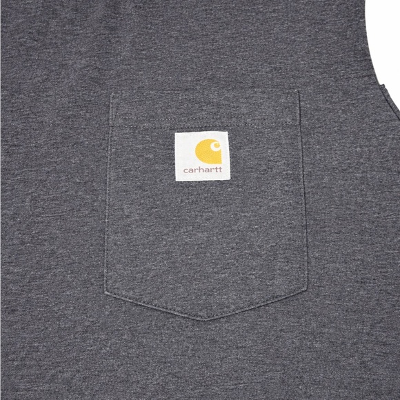 Carhartt Men’s 2XL Sleeveless Cut-Off Work Shirt Gray Pocket Tee Durable Casual - Picture 4 of 6